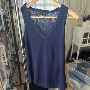 Navy Blue V-Neck Tank Top
